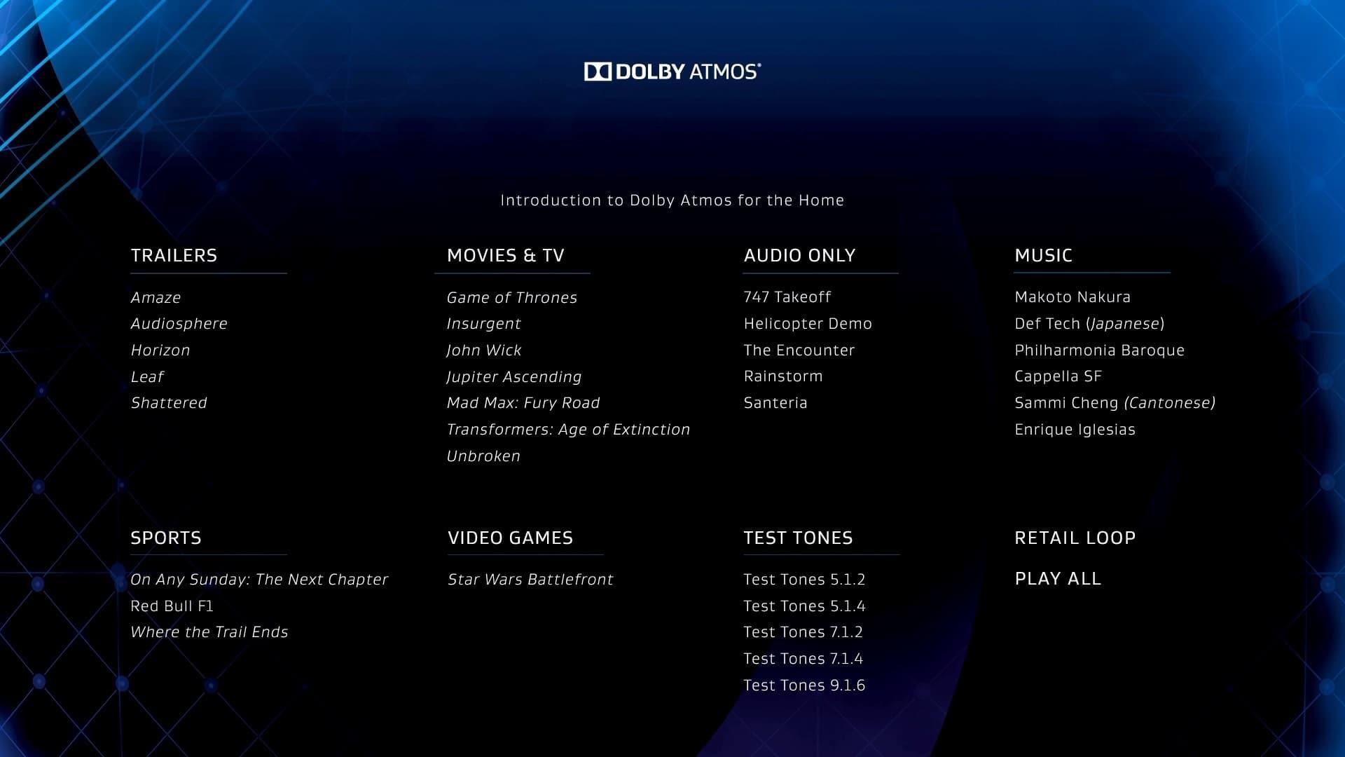 Dolby Atmos® Demo Disc 2015